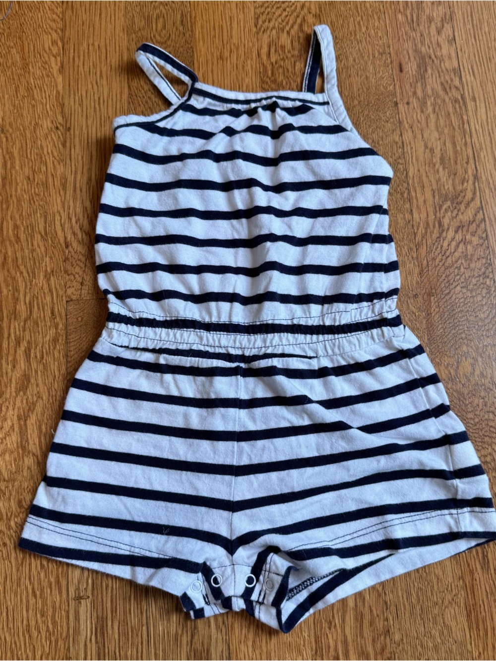 GAP Baby Striped Sleeveless Romper in White and Navy Sz 18-24 months toddler